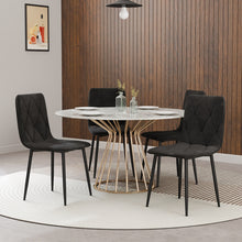 טען את התמונה לגלריה , רביעית כיסאות פינת אוכל בסגנון מעוינים שחור