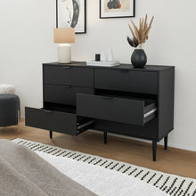 טען את התמונה לגלריה , קומודה שש מגירות שחור פתוחה