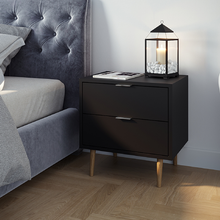 טען את התמונה לגלריה , זוג שידות לילה מודרניות ואלגנטיות בשחור