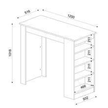 טען את התמונה לגלריה , שולחן בר פונקציונאלי מידות