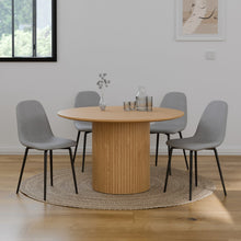 טען את התמונה לגלריה , רביעית כיסאות פינת אוכל דמוי עור תעשייתי אפור