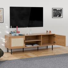 טען את התמונה לגלריה , מזנון לסלון המשלב דלתות מודרניות צבע אלון פתוח