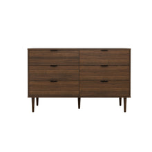 טען את התמונה לגלריה , קומודה שש מגירות אגוז