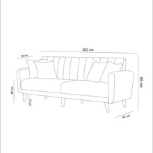 טען את התמונה לגלריה , ספה נפתחת תלת מושבית מידות