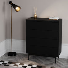 טען את התמונה לגלריה , שידת קומודה ארבע מגירות שחור