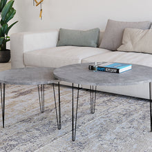 טען את התמונה לגלריה , זוג שולחנות סלון מודרניים עם רגלי מתכת