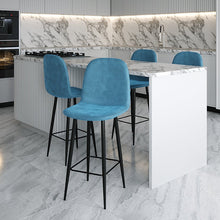 טען את התמונה לגלריה , 6 כיסאות בר מעוצב מקטיפה מודרני ואיכותי - במגוון צבעים לבחירה