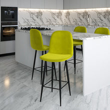 טען את התמונה לגלריה , 6 כיסאות בר מעוצב מקטיפה מודרני ואיכותי - במגוון צבעים לבחירה