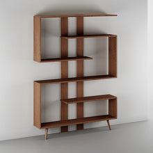 טען את התמונה לגלריה , ספריה מדורגת בצבע אגוז