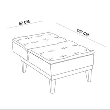 טען את התמונה לגלריה , כורסא מעוצבת נפתחת בצבע קרם מידות
