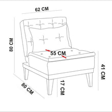 טען את התמונה לגלריה , כורסא מעוצבת נפתחת בצבע קרם מידות