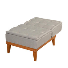 טען את התמונה לגלריה , כורסא מעוצבת נפתחת בצבע קרם מצב שכיבה