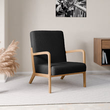 טען את התמונה לגלריה , כורסת סלון מעוצבת בריפוד יוקרתי שחור