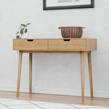 טען את התמונה לגלריה , קונסולת כניסה עם שתי מגירות אלון