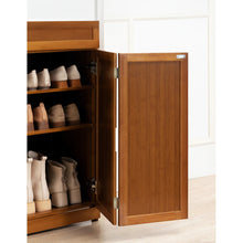 טען את התמונה לגלריה , ארון נעליים 7 קומות מבמבוק משלב דלתות מתקפלות ותא נפתח - דלת מתקפלת