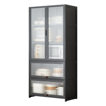 טען את התמונה לגלריה , ארון אחסון מבמבוק משולב דלתות אקריליק למטבח ולבית