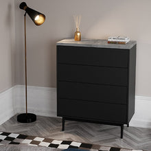 טען את התמונה לגלריה , שידת קומודה ארבע מגירות שחורה