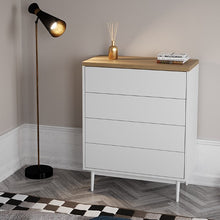 טען את התמונה לגלריה , שידת קומודה ארבע מגירות לבנה