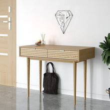 טען את התמונה לגלריה , קונסולה יוקרתיות בגימור חלק מט עם פסי עץ אורן מודרניים ובשלושה צבעים לבחירה