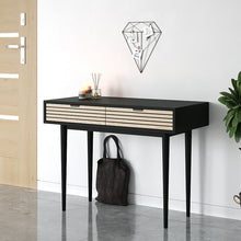 טען את התמונה לגלריה , קונסולה יוקרתיות בגימור חלק מט עם פסי עץ אורן מודרניים ובשלושה צבעים לבחירה