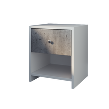 טען את התמונה לגלריה , שידה לבנה עם מגירת צבע בטון