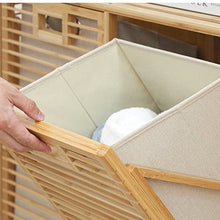 טען את התמונה לגלריה , סל כביסה גדול מחולק ל-3 תאים עשוי במבוק איכותי חזק ועמיד