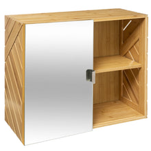 טען את התמונה לגלריה , ארון אחסון עשוי במבוק חזק ועמיד משלב מראה מושלם לחדר האמבטיה