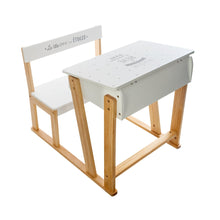 טען את התמונה לגלריה , שולחן לחדר ילדים מעץ ללימודים הכולל ספסל ותא אחסון מושלם לספרים ולכלי כתיבה