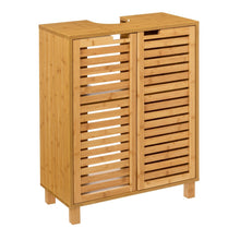 טען את התמונה לגלריה , ארון אמבט עשוי במבוק חזק ועמיד בגימור עץ טבעי