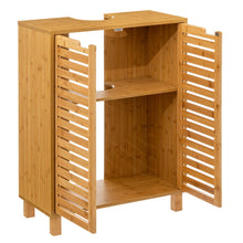 טען את התמונה לגלריה , ארון אמבט עשוי במבוק חזק ועמיד בגימור עץ טבעי