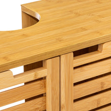 טען את התמונה לגלריה , ארון אמבט עשוי במבוק חזק ועמיד בגימור עץ טבעי