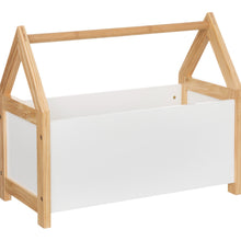 טען את התמונה לגלריה , תיבת אחסון מעץ בצורת בית לצעצועים לחדר הילדים