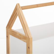 טען את התמונה לגלריה , תיבת אחסון מעץ בצורת בית לצעצועים לחדר הילדים