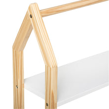 טען את התמונה לגלריה , יחידת מדפים מעץ לחדר הילדים בצורת בית משלבת 2 מדפים