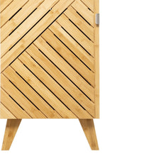 טען את התמונה לגלריה , ארון אחסון חזק ועמיד מעץ במבוק לחדר הרחצה או חדר השינה