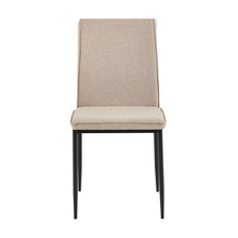 טען את התמונה לגלריה , סט 4 כסאות מעוצבים מבד בצבע בז' ורגלי מתכת