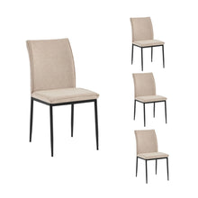 טען את התמונה לגלריה , סט 4 כסאות מעוצבים מבד ורגלי מתכת