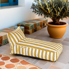 טען את התמונה לגלריה , ספה לחצר ולמרפסת עם בד דוחה מים ומסנן קרני uv צהוב לבן