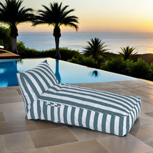 טען את התמונה לגלריה , ספה לחצר ולמרפסת עם בד דוחה מים ומסנן קרני uv תכלת לבן