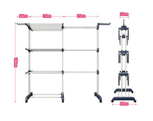 טען את התמונה לגלריה , מתלה כביסה טלסקופי מתקפל 3 קומות - מידות