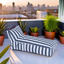 טען את התמונה לגלריה , ספה לחצר ולמרפסת עם בד דוחה מים ומסנן קרני uv כחול לבן