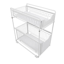 טען את התמונה לגלריה , ארונית אחסון 2 קומות בלבן