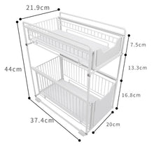 טען את התמונה לגלריה , ארונית אחסון 2 קומות בשני צבעים לבחירה - מידות