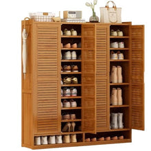 טען את התמונה לגלריה , ארון נעליים לכ- 60 זוגות נעליים מבמבוק עם 10 מדפים
