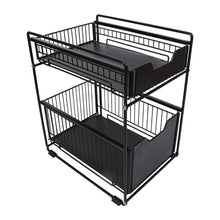 טען את התמונה לגלריה , ארונית אחסון 2 קומות בשחור