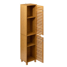 טען את התמונה לגלריה , ארון אחסון עשוי במבוק איכותי לחדר האמבטיה