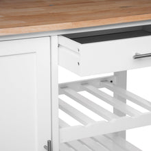 טען את התמונה לגלריה , אי נייד מעץ למטבח המשלב משטח בוצ'ר עץ