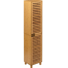 טען את התמונה לגלריה , ארון אחסון עשוי במבוק איכותי לחדר האמבטיה