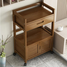 טען את התמונה לגלריה , עגלת בוצר למטבח מבמבוק איכותי, משלבת מגוון פתרונות אחסון