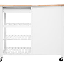 טען את התמונה לגלריה , אי נייד מעץ למטבח המשלב משטח בוצ'ר עץ